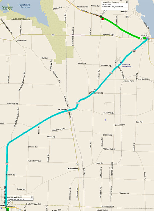 Directions to Jones Floor Covering from Jamestown PA Directions to Jones Floor Covering from Jamestown PA