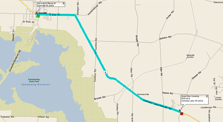 Directions to Jones Floor Covering from Linesville PA Directions to Jones Floor Covering from Linesville PA