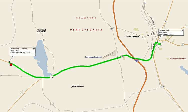 Directions to Jones Floor Covering from Meadville PA 16335 Directions to Jones Floor Covering from Meadville PA 16335