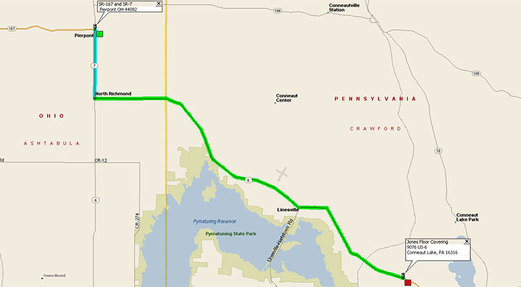 Directions to Jones Floor Covering from Pierpont OH 44082 Directions to Jones Floor Covering from Pierpont OH 44082